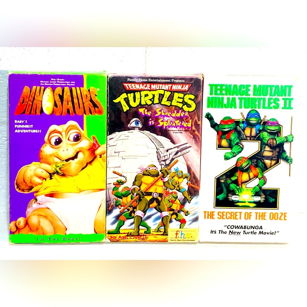 Teenage Mutant Ninja Turtles and Dinosaurs VHS Cassettes
